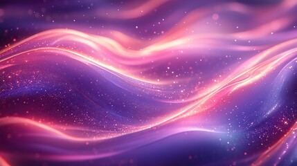 Fototapeta premium Abstract purple, pink, green pastel rainbow wavy background. Interlaced digital distorted motion glitch effect, futuristic striped glitched cyberpunk design. Retro rave 90s unicorn candy colors aesthe