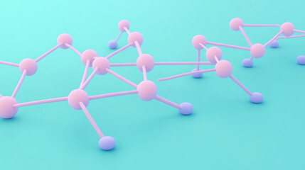 Molecular structure visualization digital space 3d render science abstract educational concept