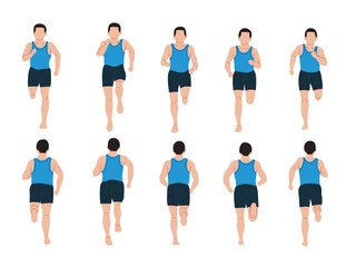 Vector illustration of running tutorial,man doing running,how to running,running step for education,poster,learning,school and more
