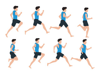 Vector illustration of running tutorial,man doing running,how to running,running step for education,poster,learning,school and more