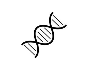 Fototapeta premium Clean, bold line art illustration of a DNA double helix. Perfect for science, medicine, genetic engineering, or biotechnology projects.