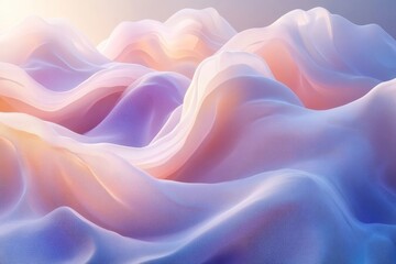 Fototapeta premium Abstract colorful waves, iridescent design, 3d render, Generative AI
