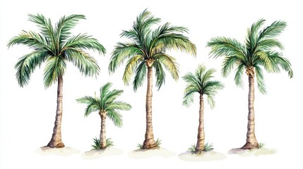 Illustration of palm trees on a tropical beach