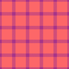 Africa fabric tartan seamless, trim check pattern textile. Rest plaid texture background vector in pink and red colors.