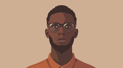 Fototapeta premium Professional Man Wearing Eyeglasses Flat Vector Character Animation