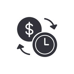 Time management solid icons, minimalist vector illustration ,simple transparent graphic element .Isolated on white background