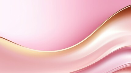 Fototapeta premium Pale pink abstract waves with a fine gold line