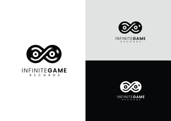 Infinity record logo design concept 
