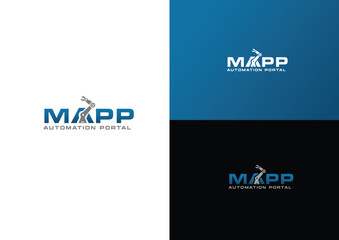 Robot hand logo design concept 