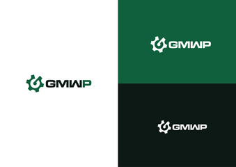 Gear with letter G logo design concept 