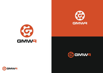 Gear with letter G and P logo design concept 