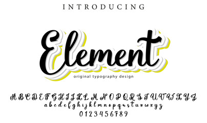 Elements Font Stylish brush painted an uppercase vector letters, alphabet, typeface