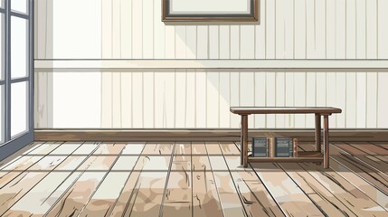 Stylish Modern Table Design with Wooden Plank Flooring and Book