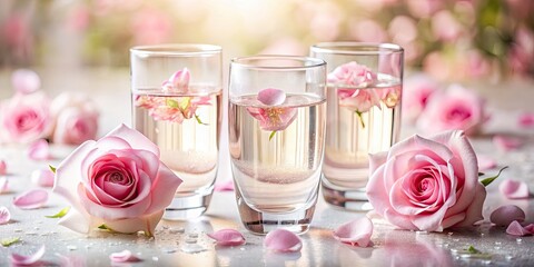 Elegant Rosewater Glasses, Landscape Photography