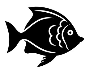 angelfish silhouette vector illustration on white backgroend
