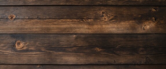 Naklejka premium Dark Brown Rustic Wooden Planks Texture Background