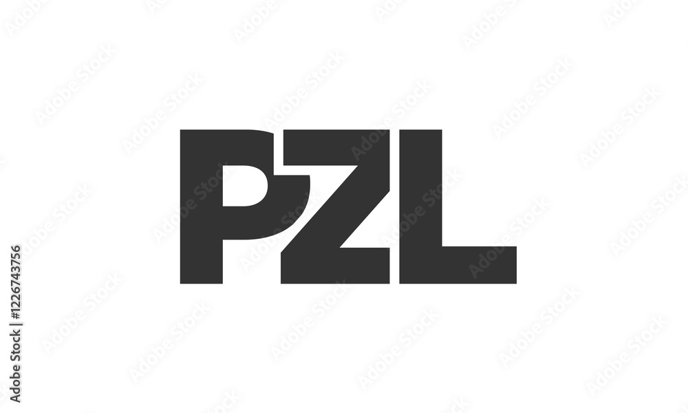 Fototapete PZL logo design template with strong and modern bold text. Initial based vector logotype featuring simple and minimal typography. Trendy company identity.