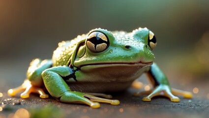 Frog on Ground - Close Up in Golden Hour