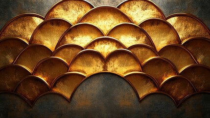 Art deco gold textured background. Elegant and trendy roaring 20s backdrop.