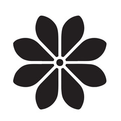 Simple Black Flower Icon Graphic Design Element