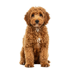 Fototapeta premium golden doodle puppy dog isolated on transparent background