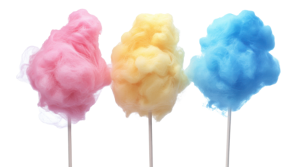 Set of Cotton candies isolated on white background 