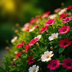 Obraz premium Colorful Cape leadwort flowering plants in a lush garden, foliage, blooming