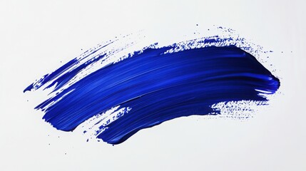 A bold blue brushstroke with halftone accents slicing across an ash white background, with subtle scratch textures.