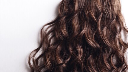 Fototapeta premium Close-up view of a woman's long brown hair, ideal for beauty and lifestyle concepts