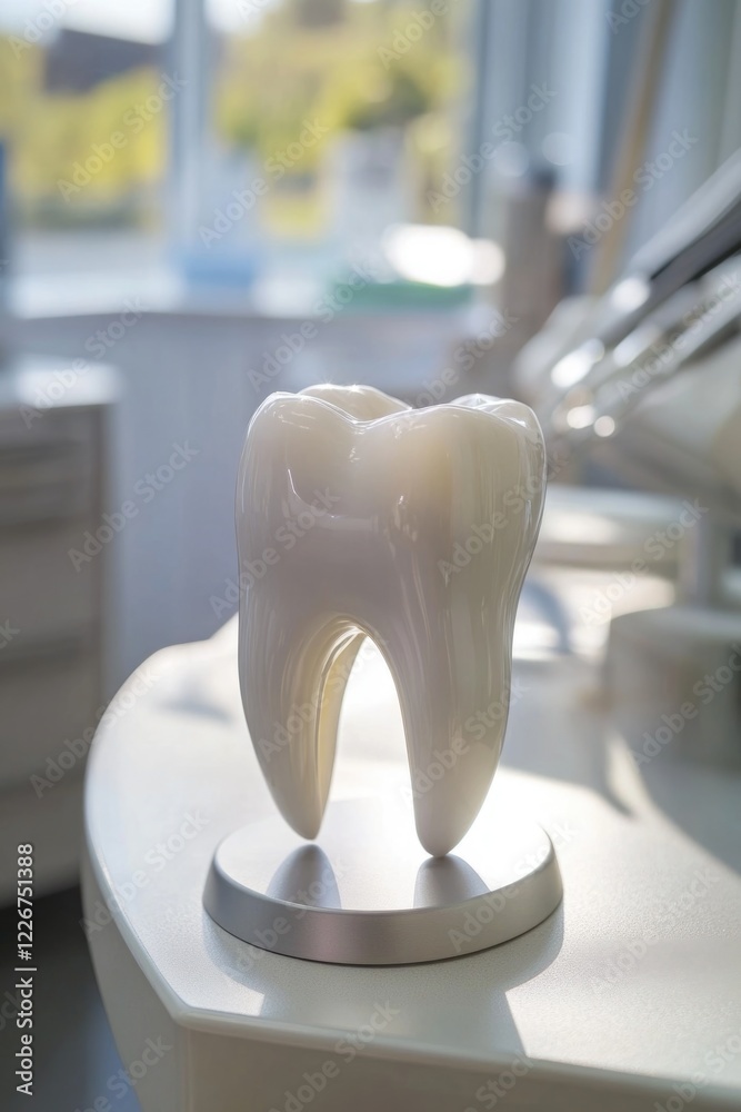Poster a single tooth sits alone on a table, often used as a prop in photography or art projects