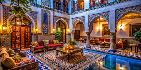 Obraz premium Essaouira Riad Suite - Low Light Morocco