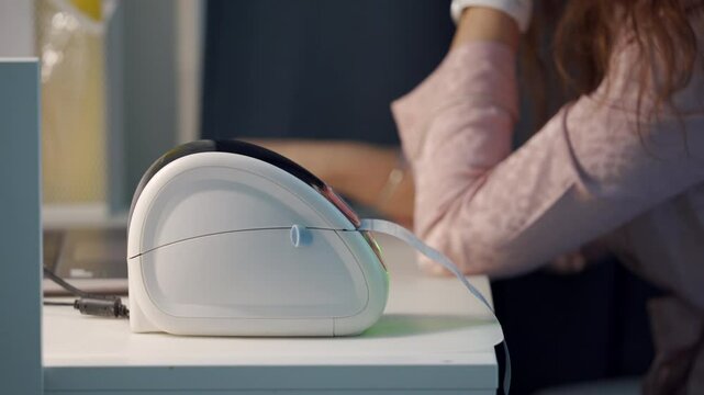 Woman Uses Thermal Shipping Barcode Label Printer To Print Labels