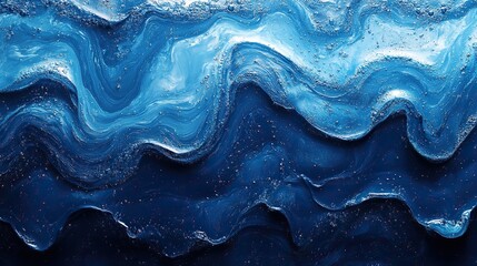 Fototapeta premium Blue water surface with ripples. Abstract background. Cosmetic moisturizer.