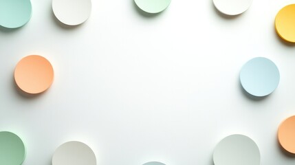 Soft pastel circles arranged creatively on minimalist background