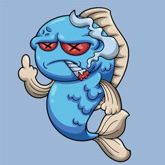 smoking fish illustration