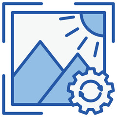Image Processing Blue White Icon