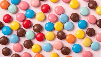 Obraz premium Colorful Round Candies and Chocolate Sweets