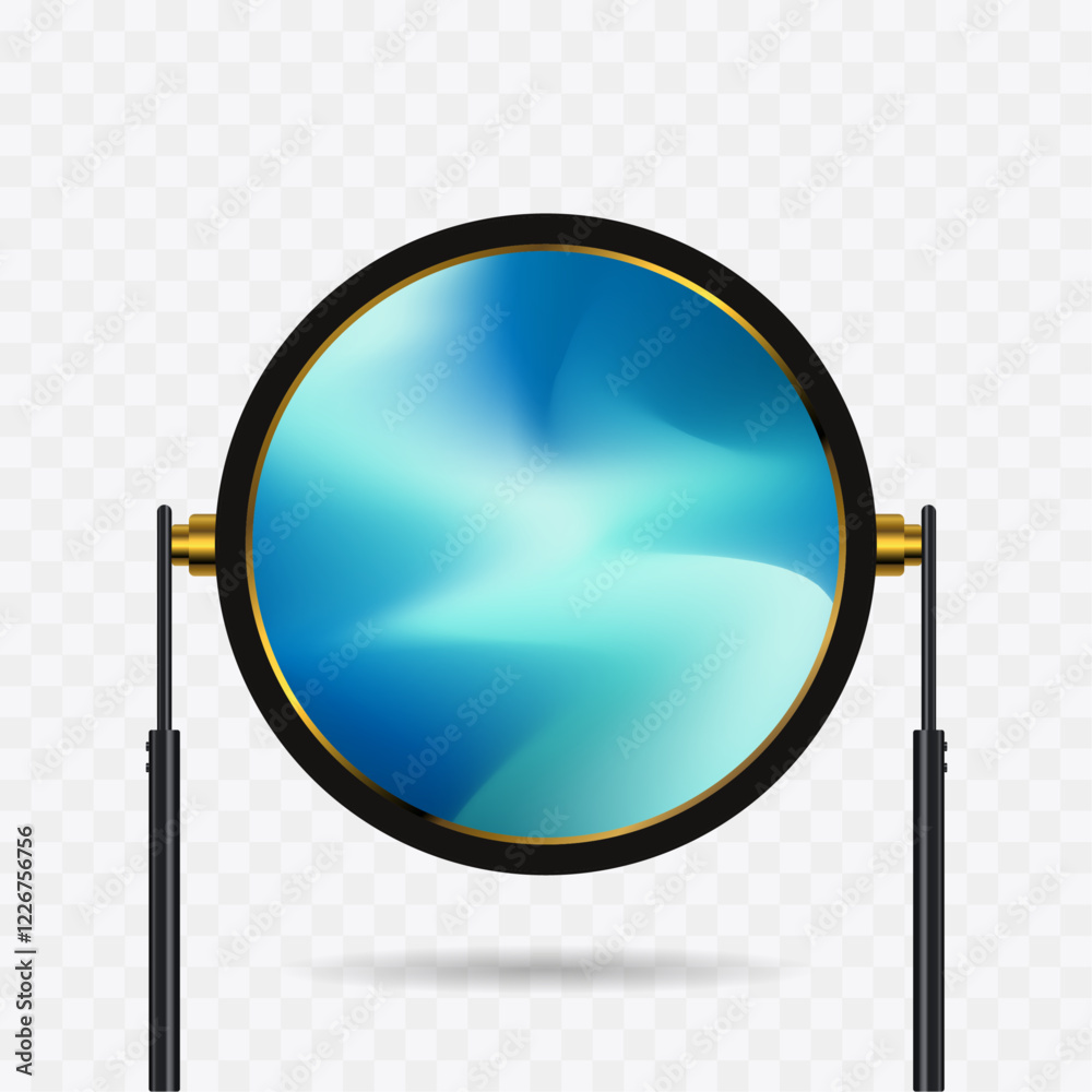Poster a transparent hanging technology circle led screen mockup in 3ds. the opacity editable circle led ve