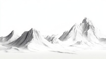 Abstract Mountain Landscape Illustration: Abstract hand-drawn mountain landscape illustration.