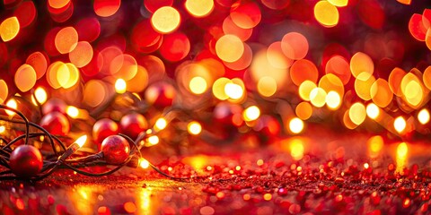 Festive Red Bokeh Holiday Background