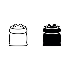 Bag of whea icon set color editable