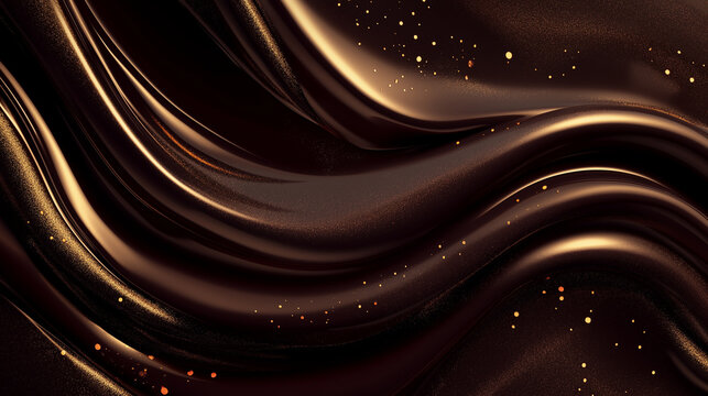 Lustrous Chocolate Waves : A Satin Illusion. Flowing waves of deep black and rich chocolate brown create a silky, luxurious texture, resembling smooth satin fabric