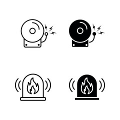 Fire alarm icon set color editable
