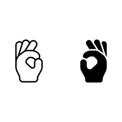 Gesture okay icon set color editable