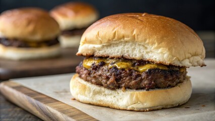juicy beef patty sandwiched between two soft buns, comfort food, food
