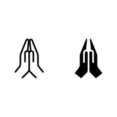 Pray line and glyph icon set color editable