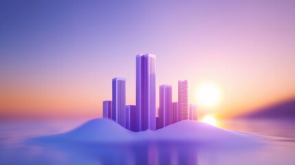 Financial Real Estate Modern cityscape with skyscrapers and office buildings, represents urban development and real estate investment