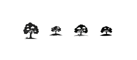 Oak tree logo with white background clouds
