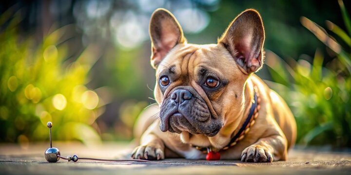 French Bulldog, Dutiful, Collar, Tackel, Copy Space, Portrait
