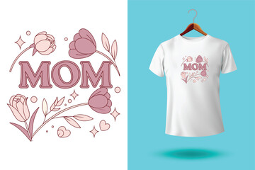 Happy mothers day typography t shirt design.